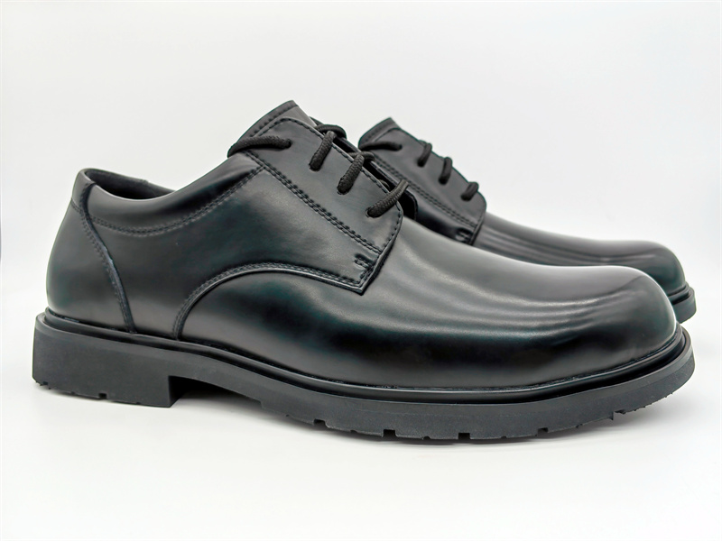 Zapatos Oxford de cuero clásico para hombre, zapatos de trabajo negros de alto brillo